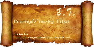 Breznyánszky Tibor névjegykártya